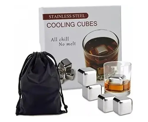 Set De 4 Cubos De Acero Hielo Reutilizables Enfriar Tragos — foto 4