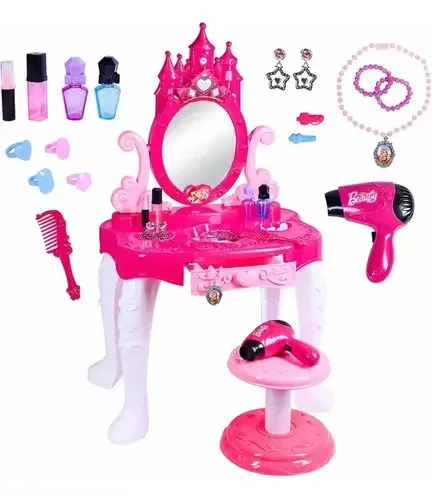 Set De Belleza Tocador De Niñas De Princesa Con Accesorios Rosa
