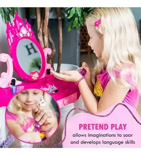 Set De Belleza Tocador De Niñas De Princesa Con Accesorios Rosa — foto 3