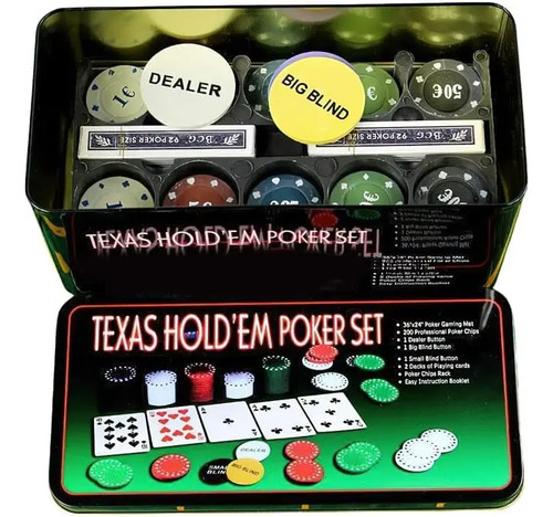 Set De Poker Texas Holdem 200 Fichas Profesional Set Caja — foto 6