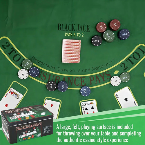 Set De Poker Texas Holdem 200 Fichas Profesional Set Caja — foto 7
