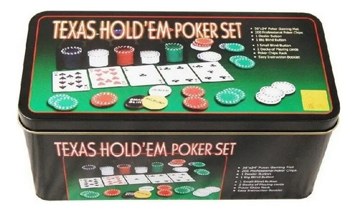 Set De Poker Texas Holdem 200 Fichas Set Caja — foto 7