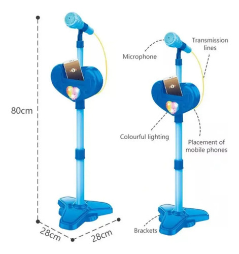 Set Micrófono Pedestal Juguete Niños Mp3 Luces — foto 3