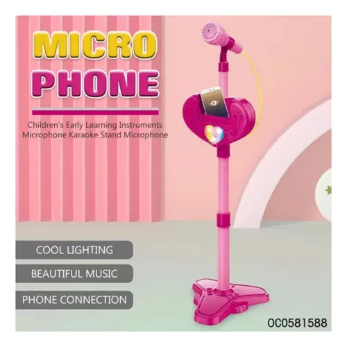 Set Micrófono Pedestal Juguete Niños Mp3 Luces — foto 8