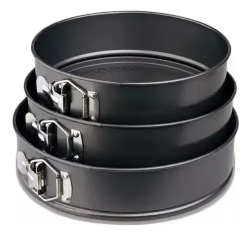 Set Moldes Torta Desmontable 3 Pieza 24/26/28 Cm Gris