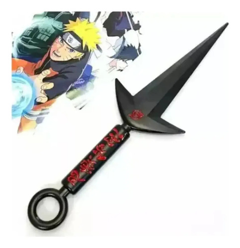 Set Naruto Cosplay Anillo Collar Banda Shuriken Kunai 5 Pcs Negro Única — foto 4