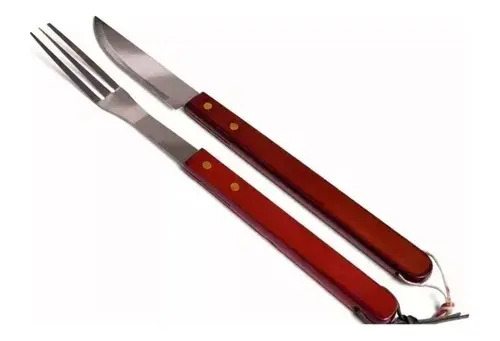 Set Parrillero Para Asado Cuchillo Tenedor Bbq
