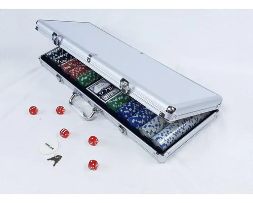 Set Poker Juego De Mesa 500 Fichas + Naipes, Dados + Maletín — foto 10