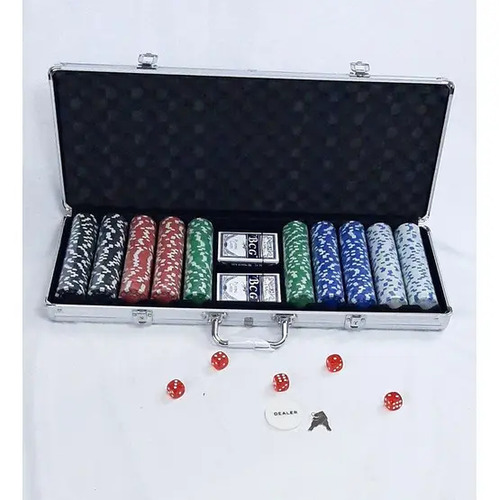Set Poker Juego De Mesa 500 Fichas + Naipes, Dados + Maletín — foto 8