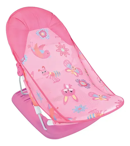 Silla De Baño Plegable Para Bebe Con Almohada Y Red Flotante Rosa — foto 2