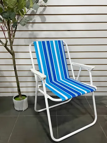 Silla Playa Plegable Qatar Shop Celeste 120kg Metal Poliéster