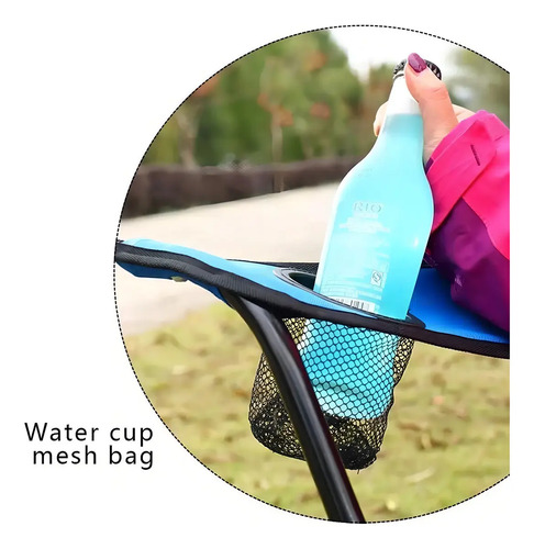 Silla Plegable De Camping Con Apoyabrazos Azul Y Bolso De Transporte — foto 3