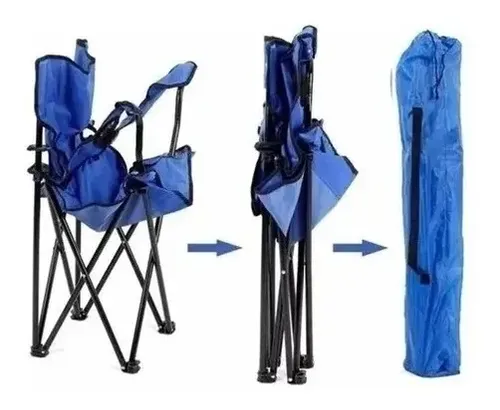 Silla Plegable De Playa Camping Portable Con Portavaso Varios — foto 2