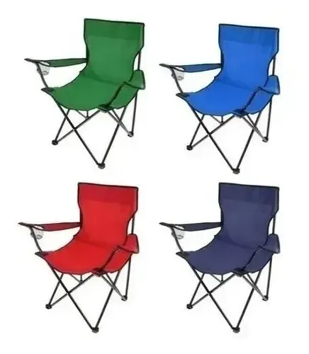 Silla Plegable De Playa Camping Portable Con Portavaso Varios — foto 3