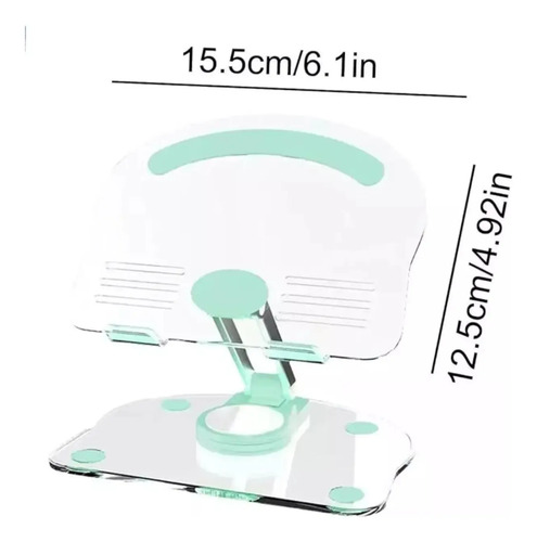 Soporte Escritorio Acrílico Ajustable Plegable Tablet Y iPad Transparente — foto 2