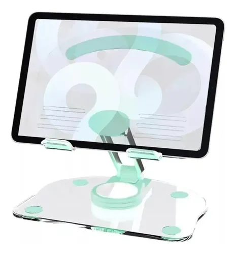 Soporte Escritorio Acrílico Ajustable Plegable Tablet Y iPad Transparente — foto 3