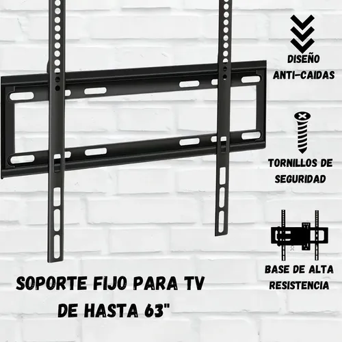 Soporte Fijo Para Tv Pared 26  A 63  Negro Vesa 400x400mm — foto 7