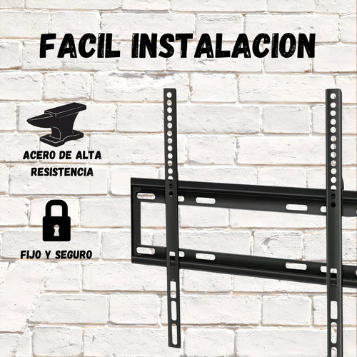 Soporte Fijo Para Tv Pared 26  A 63  Negro Vesa 400x400mm — foto 8
