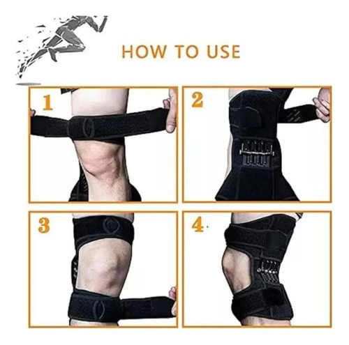 Soporte Para Rodilla Resistencia Senderismo Soportes Negro Unica — foto 4