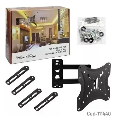 Soporte Para Tv/monitor De 14 A 55 Brazo Extensor Pared Negro — foto 2