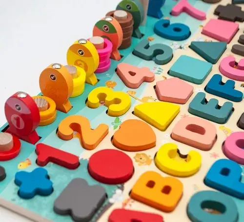 Tablero De Habilidades  Aprendizaje 7 En 1 De Madera Multicolor — foto 2