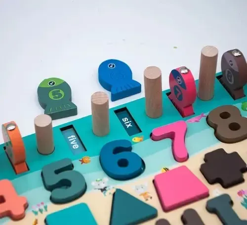 Tablero De Habilidades  Aprendizaje 7 En 1 De Madera Multicolor — foto 5