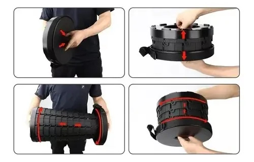 Taburete Plegable Portátil De Plástico Retráctil Silla Negro — foto 2