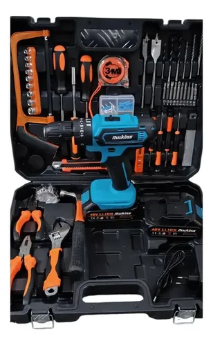 Taladro Inalambrico Recargable + Set De Herramientas Maleta Varios 50hz/60hz