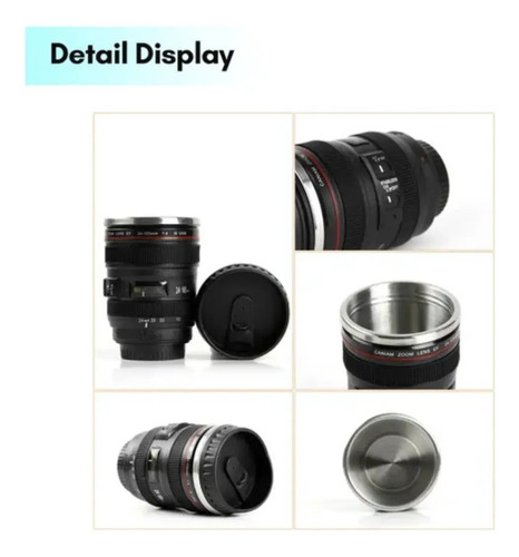 Taza De Café Con Forma De Lente De Cámara Fotográfica Negro — foto 5
