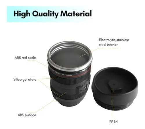 Taza De Café Con Forma De Lente De Cámara Fotográfica Negro — foto 6