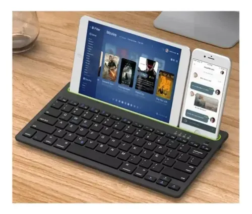 Teclado Bluetooth Recargable Porta Tablet Telefono Multiuso Varios — foto 2