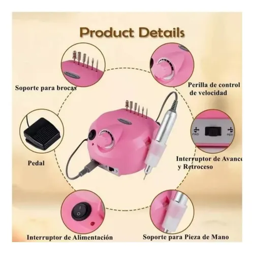 Torno Manicure Uñas Profesional 35000 Rpm Electrico Drill — foto 5