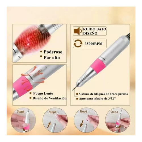 Torno Manicure Uñas Profesional 35000 Rpm Electrico Drill — foto 6