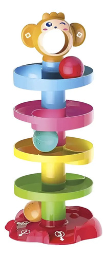 Torre Tobogán Lanza Pelotas Para Bebés Juguete Didáctico Multicolor