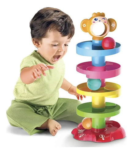 Torre Tobogán Lanza Pelotas Para Bebés Juguete Didáctico Multicolor — foto 3