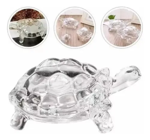Tortuga De Cristal Figura Decorativa Hogar Transparente — foto 2