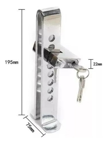 Traba Pedal Para Autos + Candado + Llave Antirrobo Seguridad — foto 4