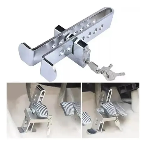 Traba Pedal Para Autos + Candado + Llave Antirrobo Seguridad — foto 5