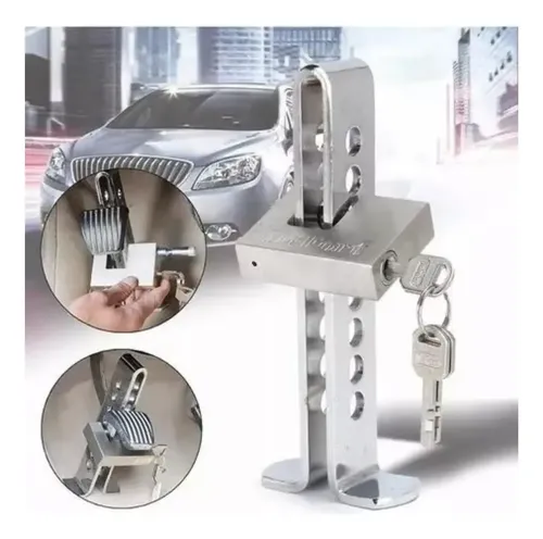 Traba Pedal Para Autos + Candado + Llave Antirrobo Seguridad — foto 6