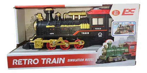 Tren Clásico Retro Train Con Vapor Luz Y Sonido A Pilas