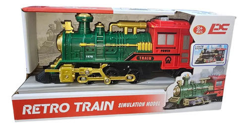 Tren Clásico Retro Train Con Vapor Luz Y Sonido A Pilas — foto 2