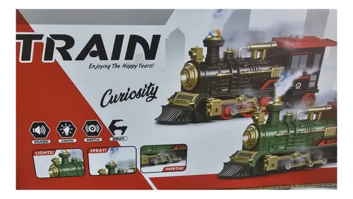 Tren Clásico Retro Train Con Vapor Luz Y Sonido A Pilas — foto 5