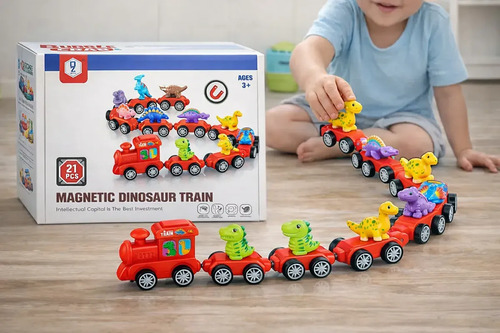 Tren Magnético Con Dinosaurios Juguete Para Niños 21 Piezas 21 — foto 4