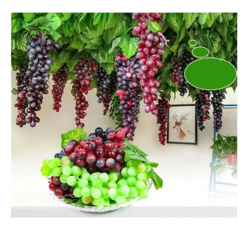 Uva Artificial Fruta Sintética Decoración Gigante 30cm Morado — foto 4