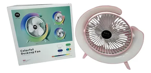 Ventilador De Escritorio Portatil Recargable Con Luz Led Varios — foto 4