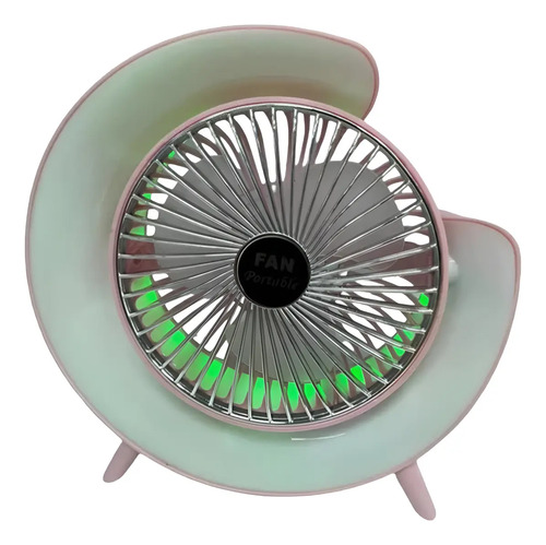 Ventilador De Escritorio Portatil Recargable Con Luz Led Varios — foto 6
