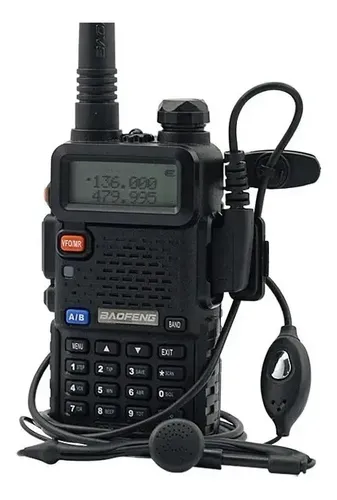 Walkie Talkies Radio Transmisor 8w Comunicador V-5r 520mhz Negro Doble Banda